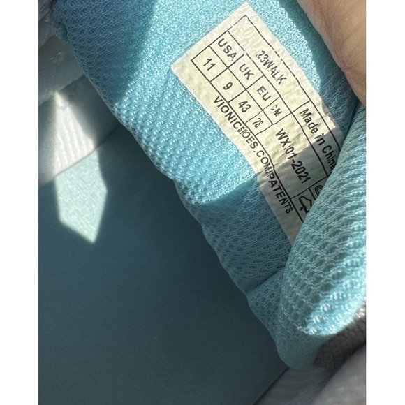 Vionic Sneaker Walker‎ Womens 11 Medium Blue White Leather 23Walk Shoe New - Picture 7 of 7